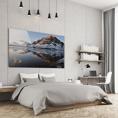 Refresh your bedroom walls with custom metal prints made with your own images